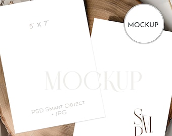 Earthy Boho 5x7 Card Mockup: Double Sided (PSD, JPG)