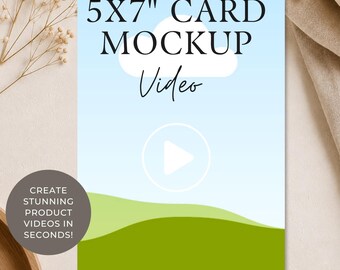 5x7 Card Video Mockup Canva Template, Animated Canva Frame Mockup, Minimalist Invitation Video Mockup, Drag & Drop Card Video Mockup