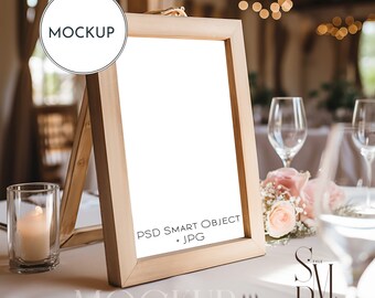 5x7 Rustic Table Sign Mockup: Farmhouse Wedding (PSD & JPG)