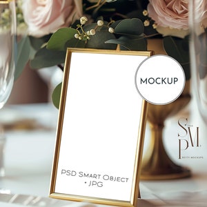 5x7 Table sign mockup, Wedding table number frame mock up, Farmhouse rustic seating card mockup, Baby shower mockup, Boho modern card mockup