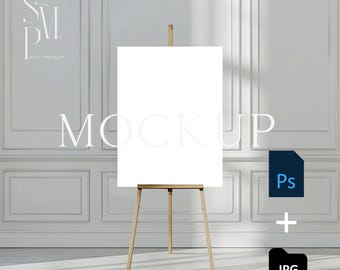 18x24 Sign Mockup: Elegant Event Room Easel (PSD & JPG)
