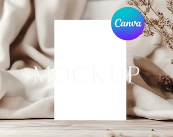 5x7 Card Mockup: Boho Floral Canva Template (Digital Download)