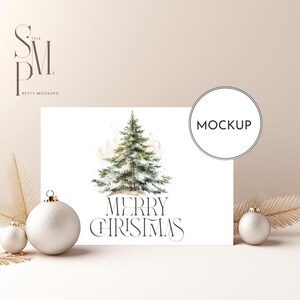 Maquette de carte de Noël, carte de Noël maquette, maquette de carte de vœux, carte de vœux maquette, maquette d'invitation, maquette PSD JPG d'objet intelligent 7 x 5