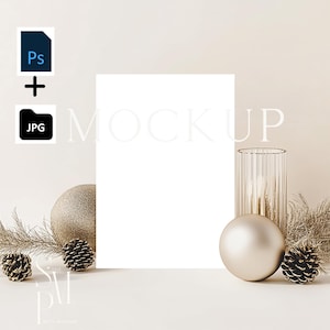 Christmas Card Mockup: 5x7 Smart Object (PSD, JPG)