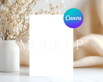 5x7 Card Mockup: Boho Invitation, Canva Template (Digital Download)