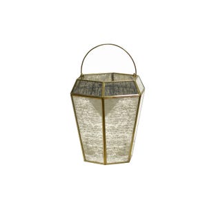 Rustic Brass Candle Lantern: Vintage Style Decorative Holder
