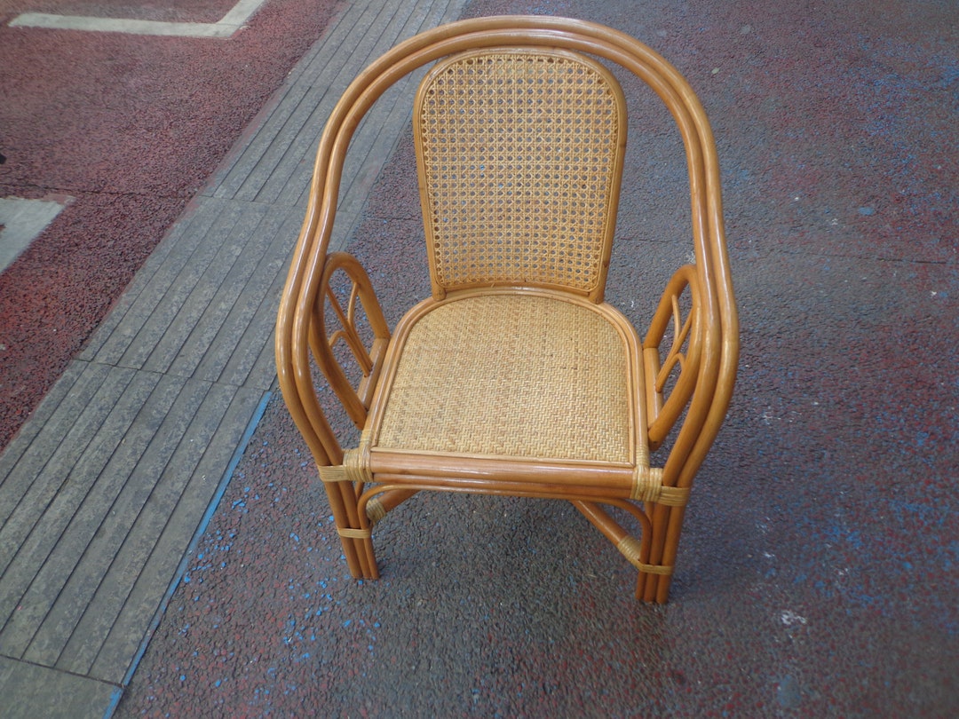 Vintage Rattan Hand Chair Rattan Chair Seat and Back Indoor Etsy