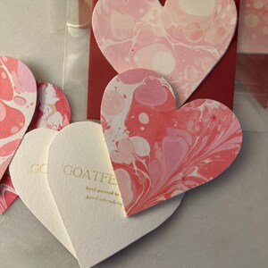 Tarjeta de corazón pintada a mano (3 tarjetas por 5)