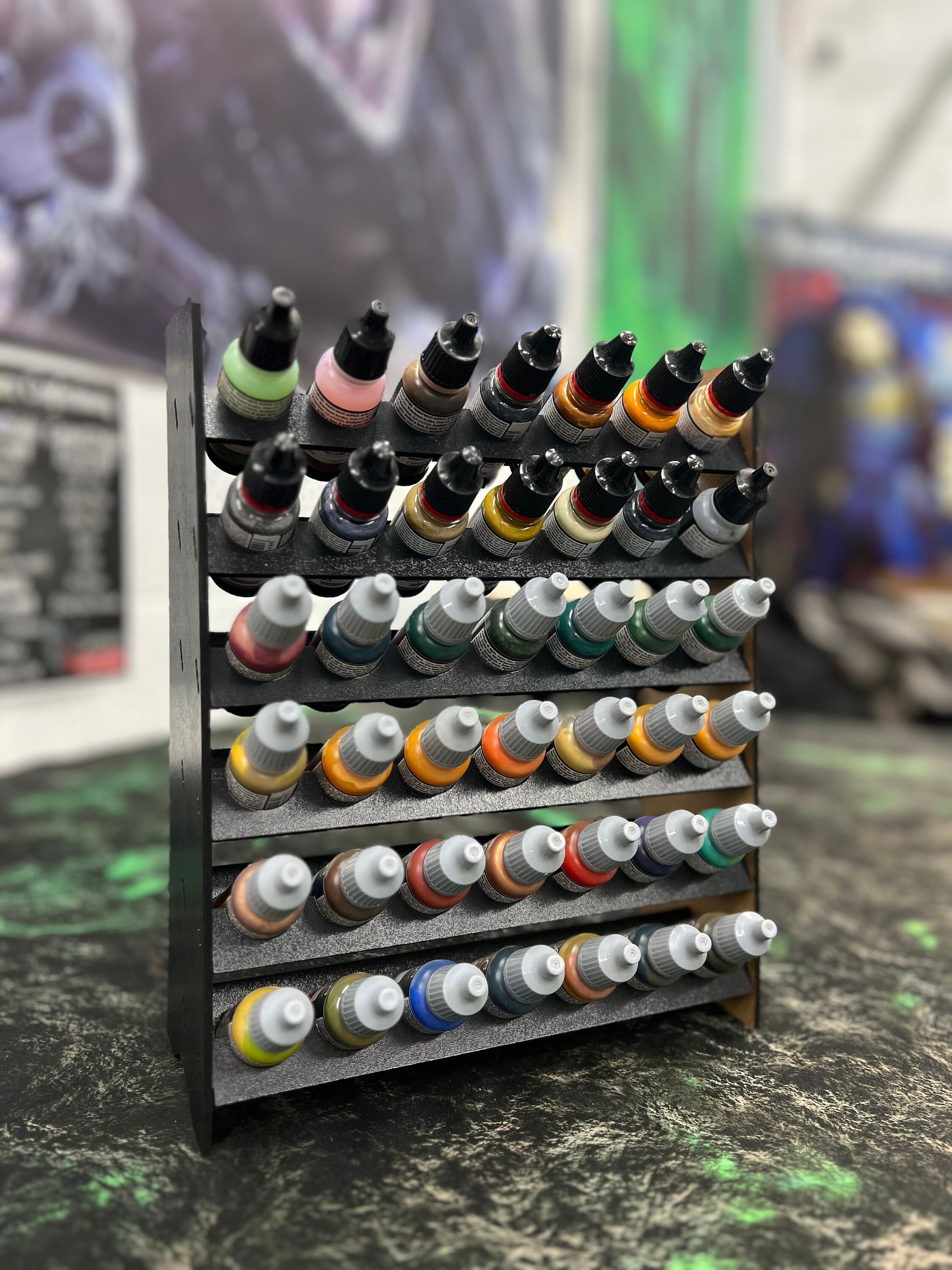 Pre-Built Painting Rack for Vallejo size bottles 36, Painting Station,  Dropper bottle Painting Rack, Army Painter Paint Rack