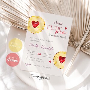 Invito per baby shower Cutie Pie / Invito per baby shower Cutie Pie modificabile Invito per baby shower autunnale Invito per baby shower autunnale Ringraziamento Baby CP01