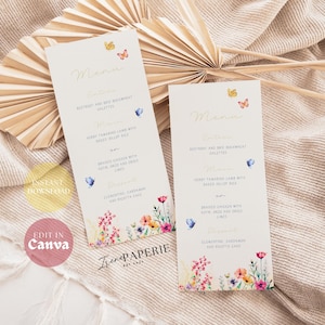 Il me donne des papillons décoration carte de menu shower nuptiale thème papillon Une vie de papillons Téléchargement instantané BFB01