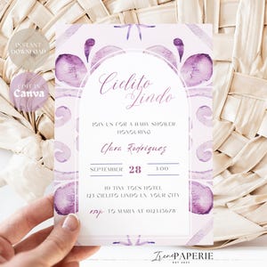 Cielito Lindo Baby Shower Invitation Pink Baby Girl Baby Shower | Mexican Fiesta Talavera Papel Picado Baby Shower Invite Editable CLB03