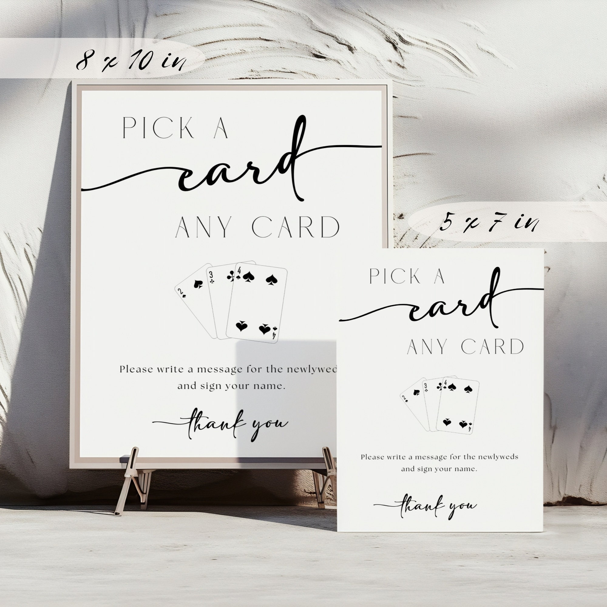 Playing Cards Guest Book Pick A Card Guestbook Wedding Sign Template