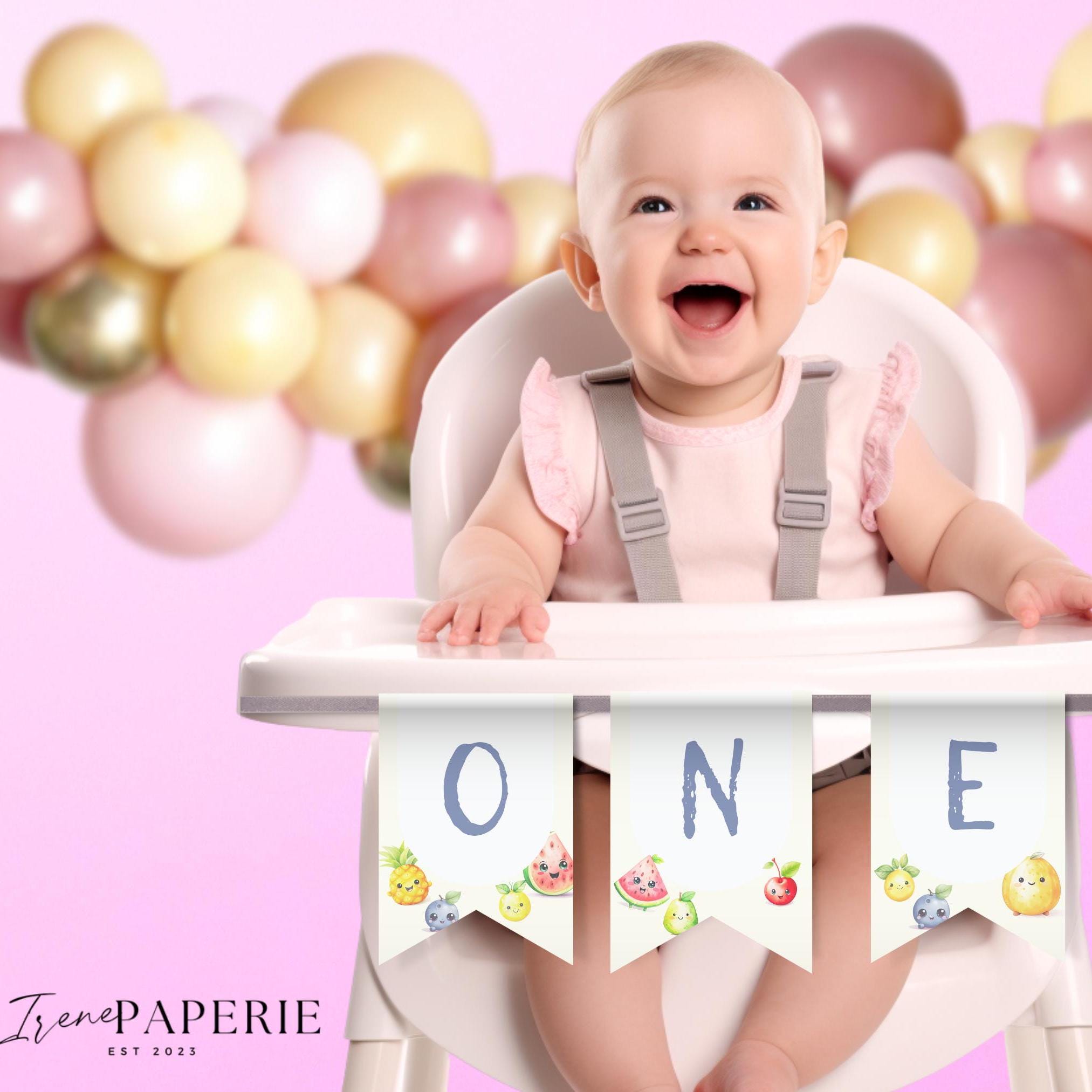 Kreatwow Fruit First Birthday High Chair Banner - Sweet One Summer Fruit Theme Decor For Girls - View #2