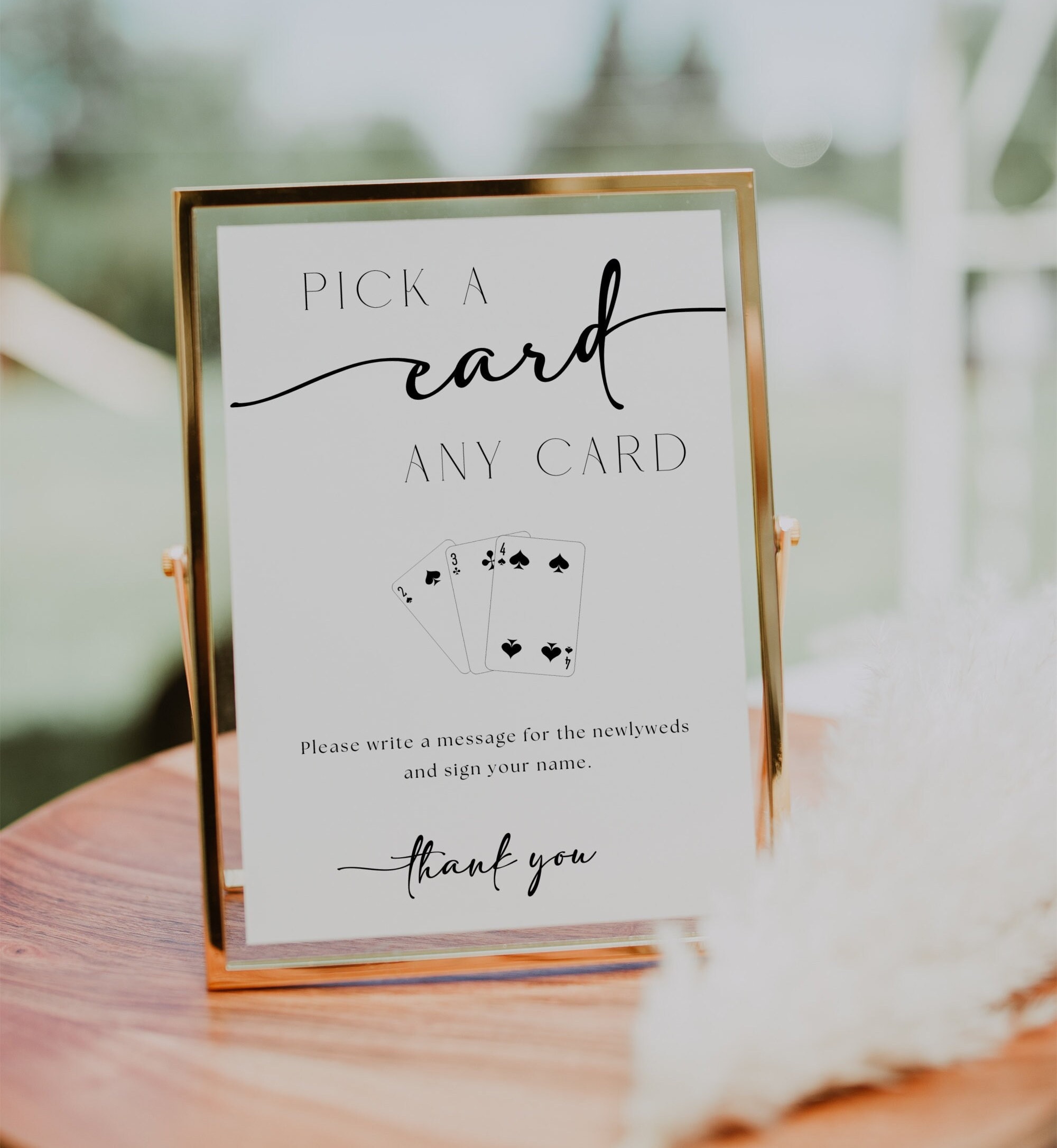 Playing Cards Guest Book Pick A Card Guestbook Wedding Sign Template ...