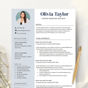 Resume Template Google Docs  | Photo Resume Template Google Docs | Professional Resume Template | Modern Resume Template | Resume ATS