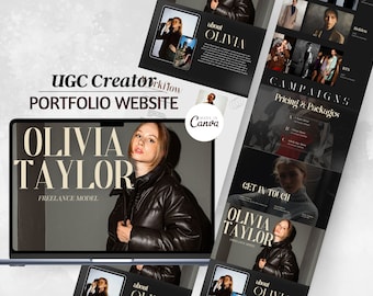 UGC Creator Portfolio Website| Ugc Template | UGC Portfolio Template  | Ugc Media Kit | Canva Website Template | Ugc Influencer | UGC