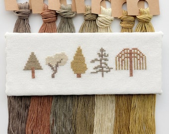 In The Forest - Thread Pack of 7 Skeins - Naturally Hand-Dyed 6 Strand Embroidery Floss for Cross Stitch