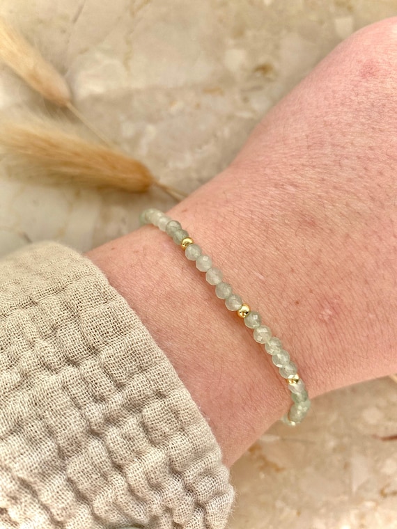 Aventurin | Armband | Heilstein | 18 Karat vergoldet | Naturstein | Lebensfreude | Glück | Geschenkidee | handgefertigt