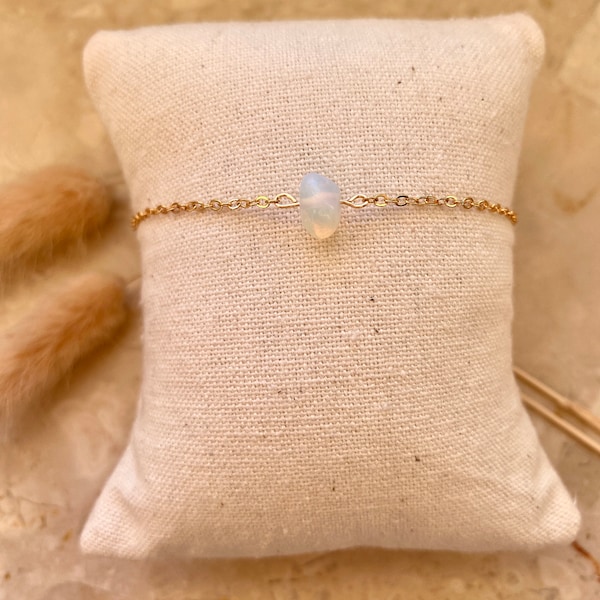 Opal bracelet | minimalist | 18 carat gold plated | real gemstone | bridal | wedding | handmade