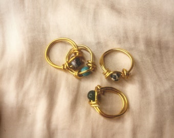 Dream ring / Design your own ring! / Golden ring with pearl / Pearl ring / Boho ring / Wire ring with pearl