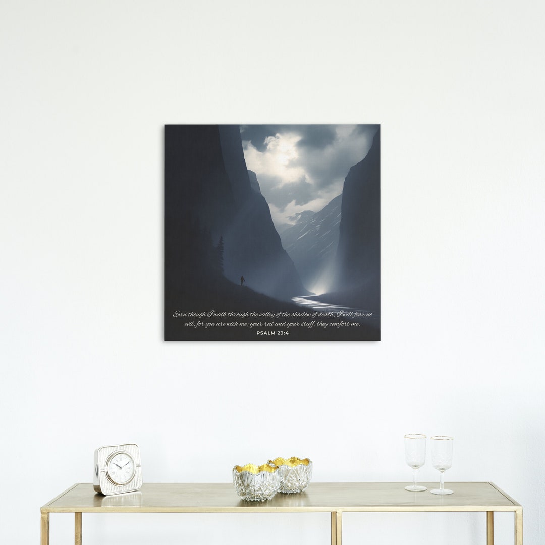 Psalm 23:4 Printable Wall Art - Christian Decor for Home & Office ...