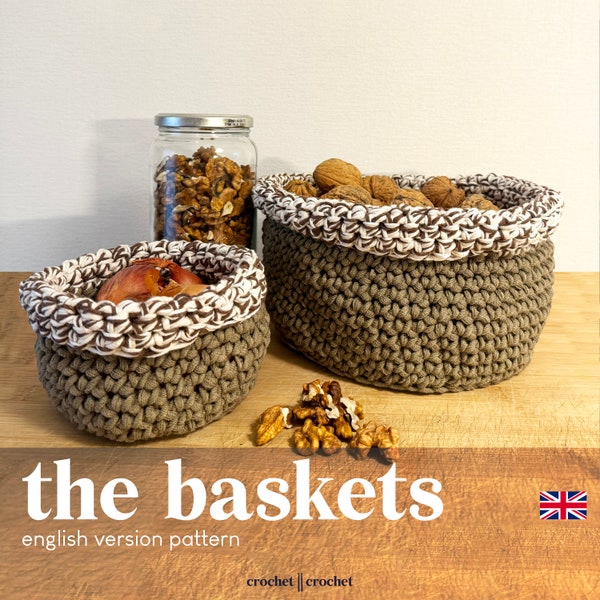 crochet pattern baskets english PDF