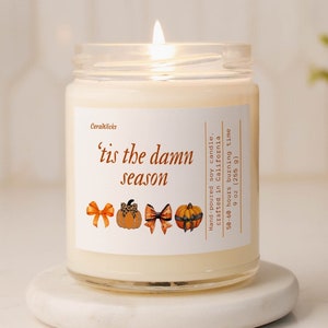 The Damn Season Candle, Fall Decor Gift For Her, Autumn Dorm Decor Gift, Pumpkin Candle Gift For Friend, Evermore Birthday Gift, Soy 9oz