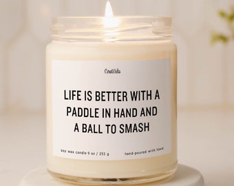 Bougie drôle de pickleball, bougie de paddle-tennis, cadeau bougie drôle pour joueur de pickleball, pour joueur de tennis, cadeau maison pour elle, bougie de soja