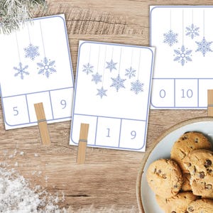 Snowflake Count and Clip Cards