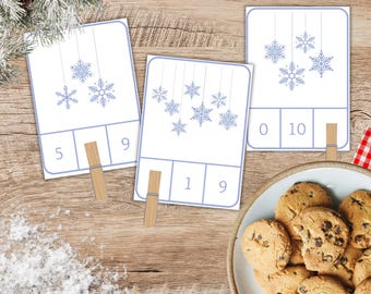 Snowflake Count and Clip Cards