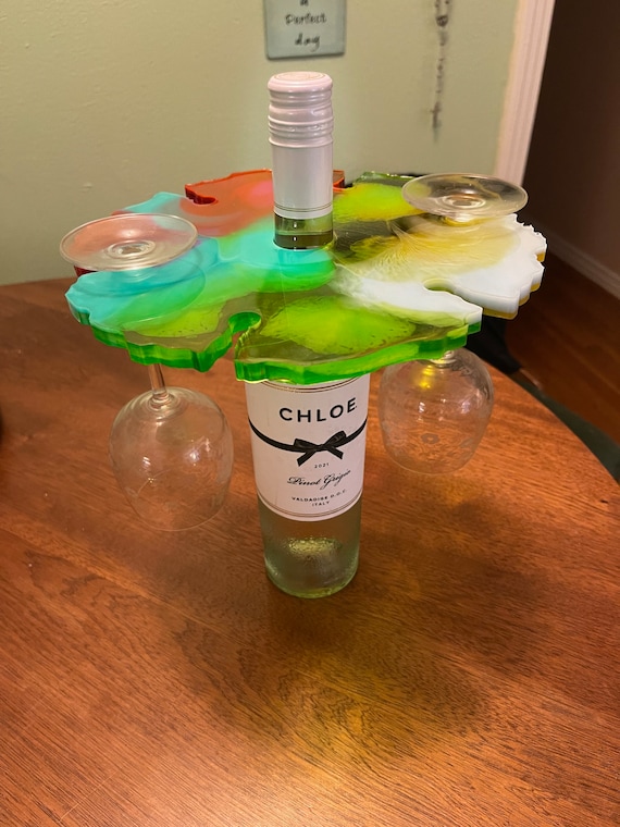 Wine bottle and glasses presentation