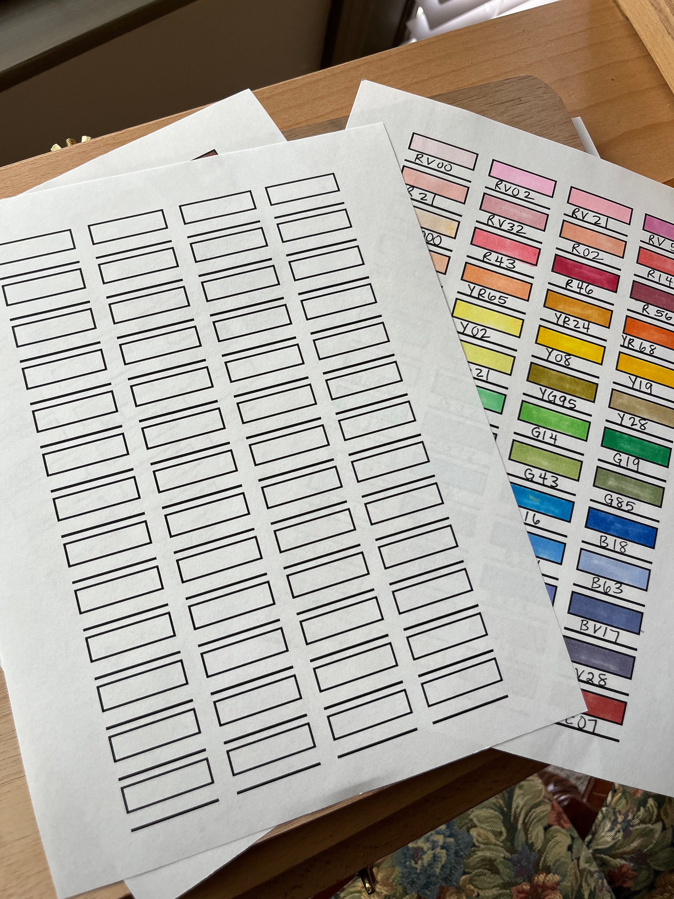 Color Swatch Chart Color Swatch Template DIY Color Swatch Marker ...