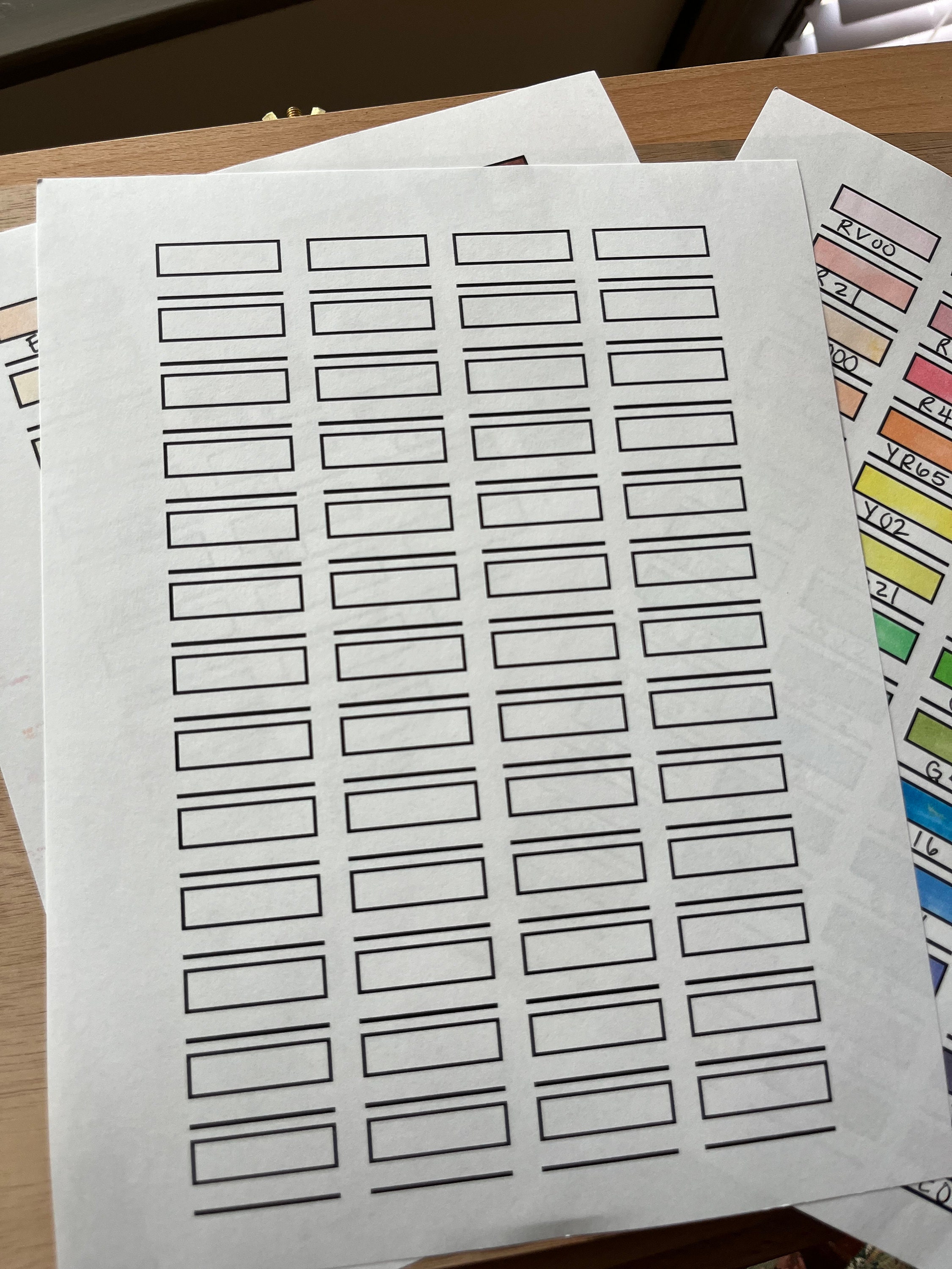 Color Swatch Chart Color Swatch Template DIY Color Swatch Marker ...