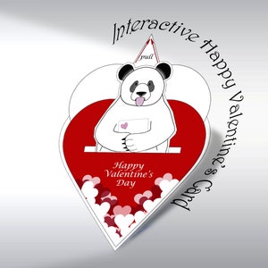 Cartão de aniversário, presente de aniversário para ele e para ela, cartão de felicitações DIY com bilhete de amor, cartão de panda interativo exclusivo para impressão
