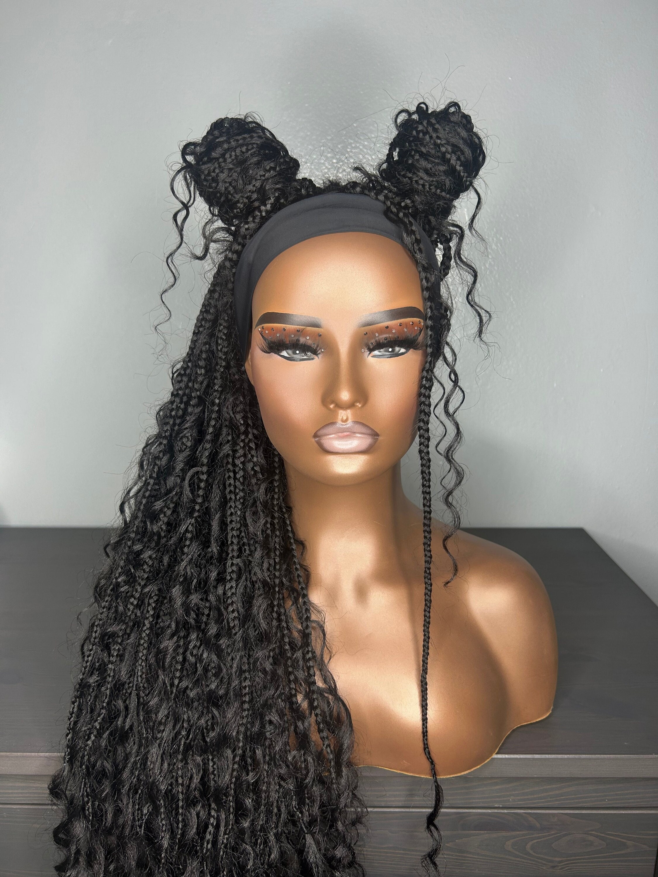 Brand New: Euro Beauty Collection Braided Headband Wig Cassye- Bohemian Box Braid Headband Wig- Synthetic Hair  main image 3