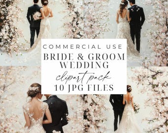 Wedding Clipart Set Wedding Couple Clipart JPG Bride And Groom Digital Download Romantic Wedding Clip Art Wedding Invitation Paper Crafts