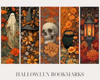 Halloween Printable Bookmarks Spooky Bookmarks Digital Download Fall Printable Bookmarks Ghost Pumpkin Book Marker Halloween Book Lover Gift