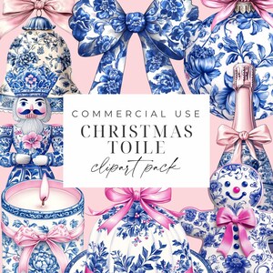 Christmas Toile Clipart Bundle Christmas Pngs Holiday Coquette ...