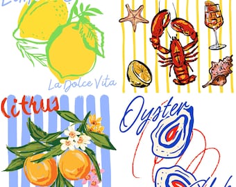 La Dolce Vita Retro Italian Summer PNG Summer Beach Vibes PNG Design Trendy Summer Shirt Graphics Coastal Clipart Bundle Preppy Summer png