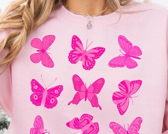 Brustkrebs-Bewusstsein PNG Brustkrebs-Überlebende Shirt-Design Rosa Kokette Kampf Krebs Grafik Rosa Schmetterling Band Clipart PNG