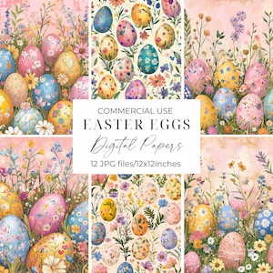 Ostern Digitales Papier Bundle Printable Ostern Digitales Papier JPG Pastell Ostern Hintergrund Osterhasen Eier Digitales Scrapbook Papiermuster