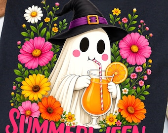Retro Summerween PNG Design, Gruseliger Sommer PNG Halloween Strand Shirt Vintage Halloween Urlaub Grafik, Gruselige Sommer Grafik Digitale Datei