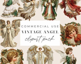 Vintage Christmas Angel Clipart Christmas Clipart PNG Retro Angel Images Christmas Holiday Printable Graphics png Scrapbooking Junk Journal