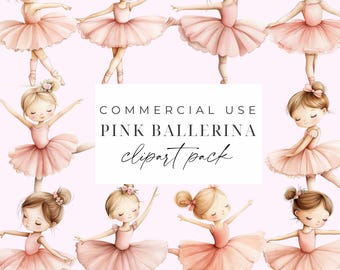 Watercolor Ballerina Clipart Cute Ballerina Clipart Pink Ballerinas PNG Ballet Clipart Girls Baby Shower Birthday Invitation Printable PNGs