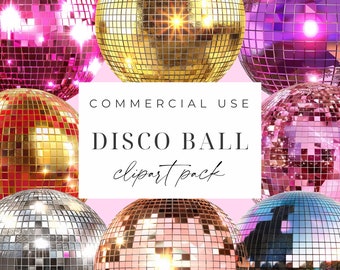 Disco Ball Clipart Set Disco Ball Glitter Collection Mirror Balls PNG Prom Clipart Dance Clipart Party Clipart 80s Decor Party Sublimation