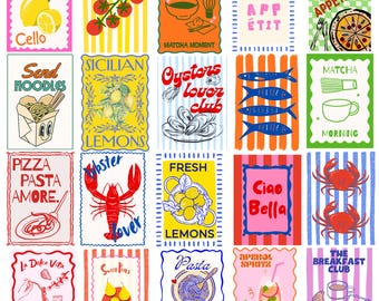 Pacote de PNGs de Verão, La Dolce Vita, Comida PNG, Clipart de Verão, Cozinha Mediterrânea PNG, Clipart de Cozinha Dopamine, Verão Preppy, Design Italiano