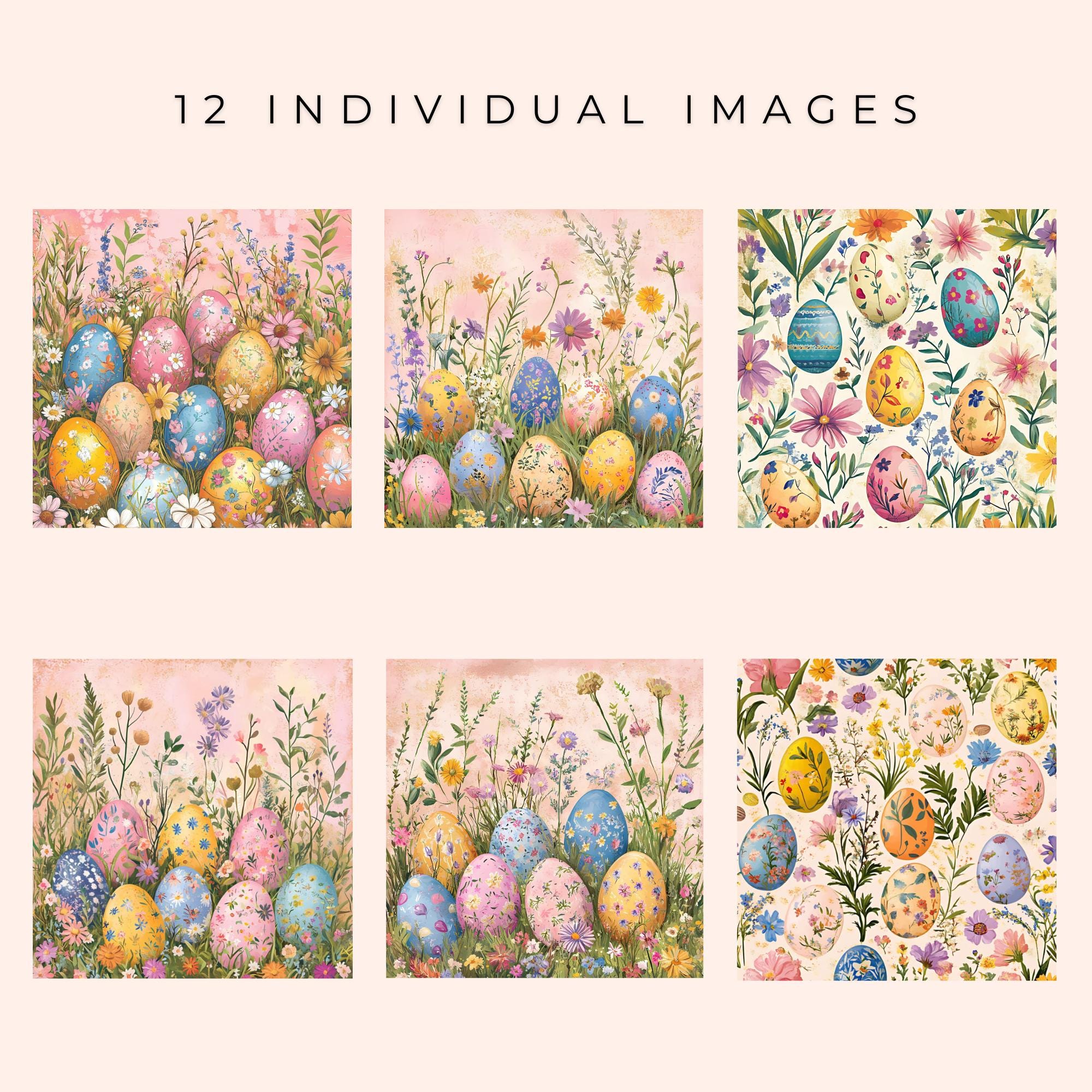 Easter Digital Paper Bundle Printable Easter Digital Paper JPG Pastel ...