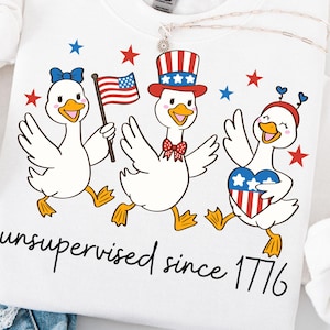 Oca Preppy del 4 luglio PNG Oca Patriottica Divertente PNG Design Oca Stupida Maglietta PNG Coquette USA PNG File Anniversario Americano PNG