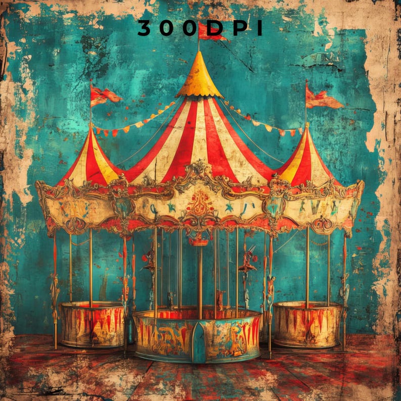 Vintage Circus Clipart Bundle Whimsical Circus Backgrounds JPG Circus ...